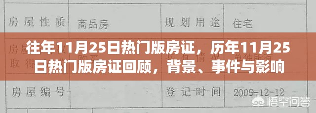 历年11月25日热门版房证回顾，背景、事件与影响分析