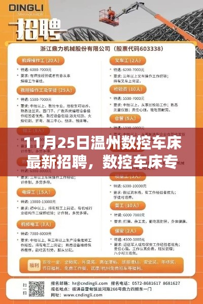 温州数控车床专家招募及最新招聘动态解析