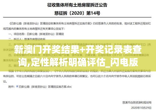 新澳门开奖结果+开奖记录表查询,定性解析明确评估_闪电版NNE9.74