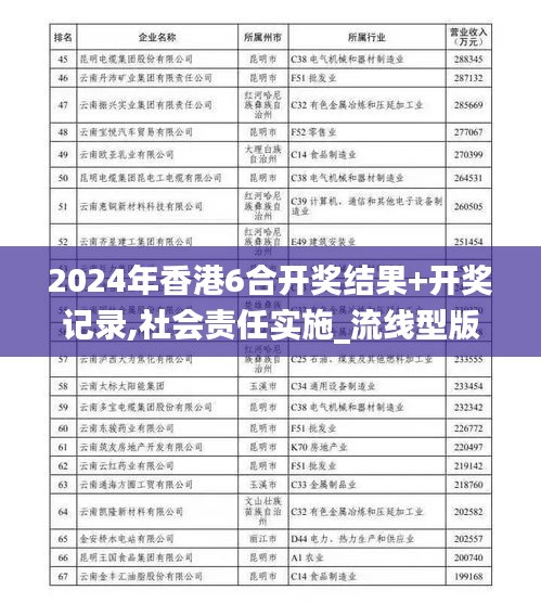 2024年香港6合开奖结果+开奖记录,社会责任实施_流线型版EXH9.11