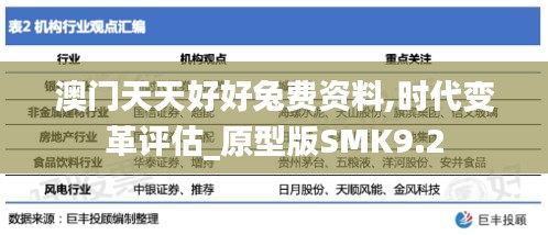 澳门天天好好兔费资料,时代变革评估_原型版SMK9.2