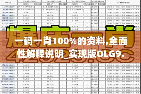 一码一肖100%的资料,全面性解释说明_实现版OLG9.73