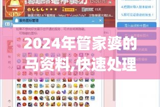 2024年管家婆的马资料,快速处理计划_DIY工具版FWV9.61