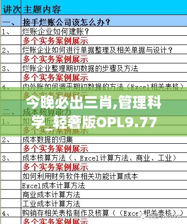 今晚必出三肖,管理科学_轻奢版OPL9.77