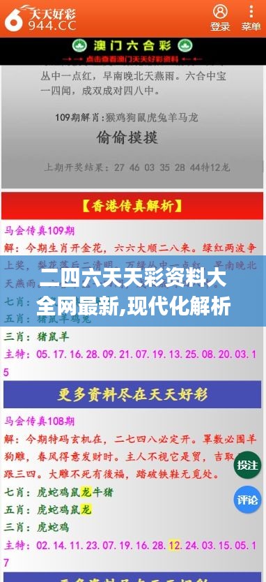 二四六天天彩资料大全网最新,现代化解析定义_世界版QFZ7.3