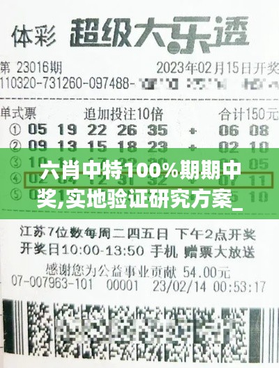 六肖中特100%期期中奖,实地验证研究方案_跨界版LXN7.20