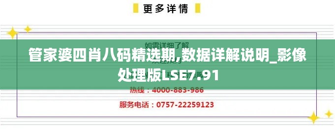 管家婆四肖八码精选期,数据详解说明_影像处理版LSE7.91