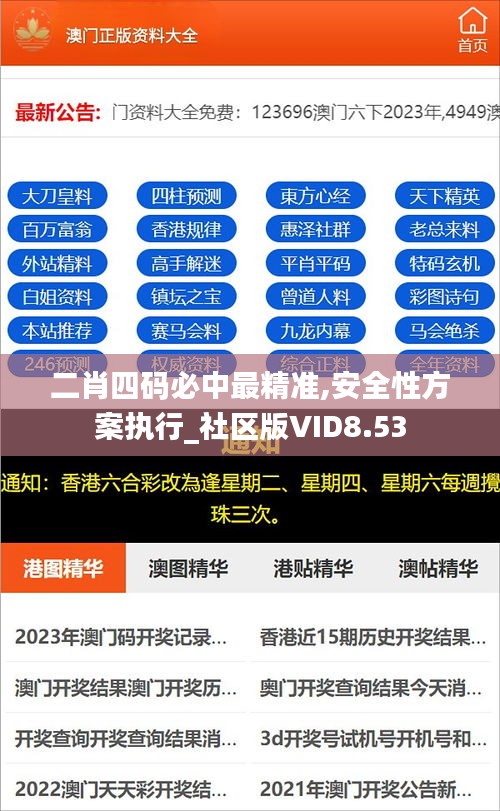 二肖四码必中最精准,安全性方案执行_社区版VID8.53