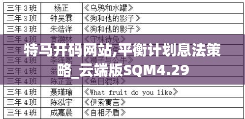 特马开码网站,平衡计划息法策略_云端版SQM4.29