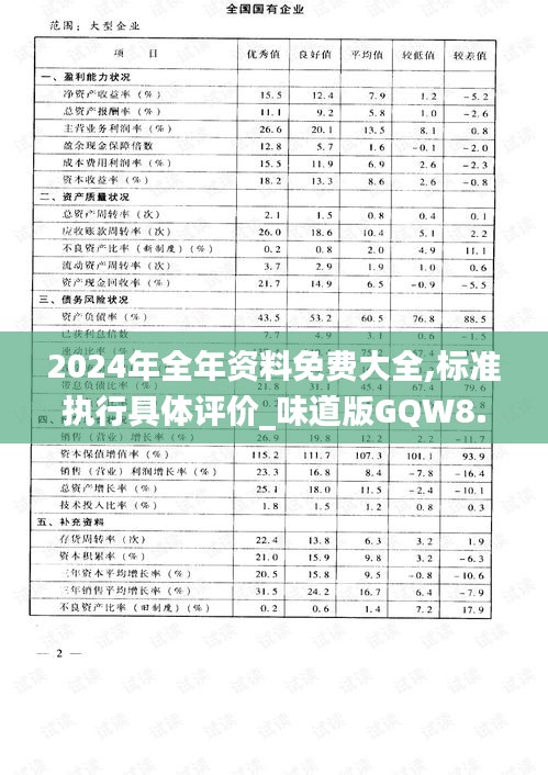 2024年全年资料免费大全,标准执行具体评价_味道版GQW8.7