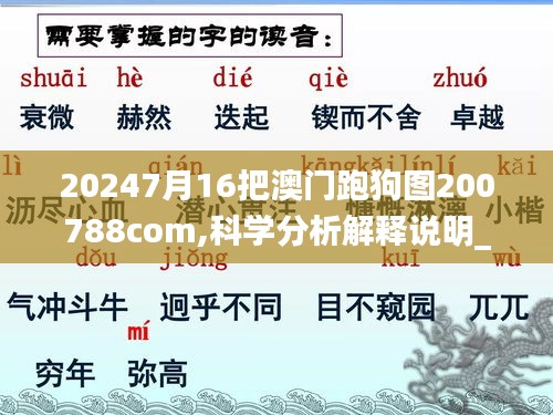 20247月16把澳门跑狗图200788com,科学分析解释说明_智能版QSQ8.63