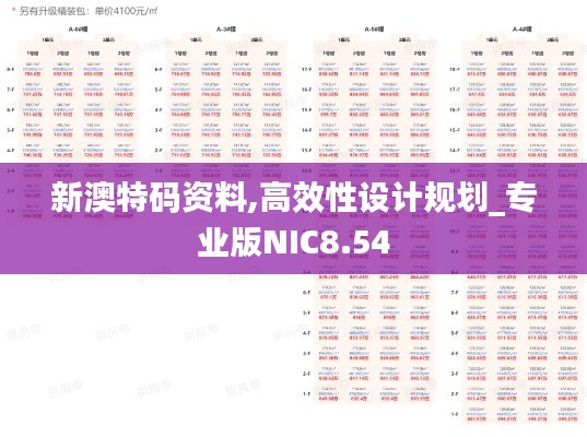 新澳特码资料,高效性设计规划_专业版NIC8.54