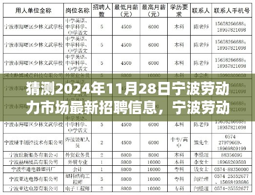 揭秘未来宁波人才招聘新动向，预测宁波劳动力市场最新招聘信息（2024年11月28日）