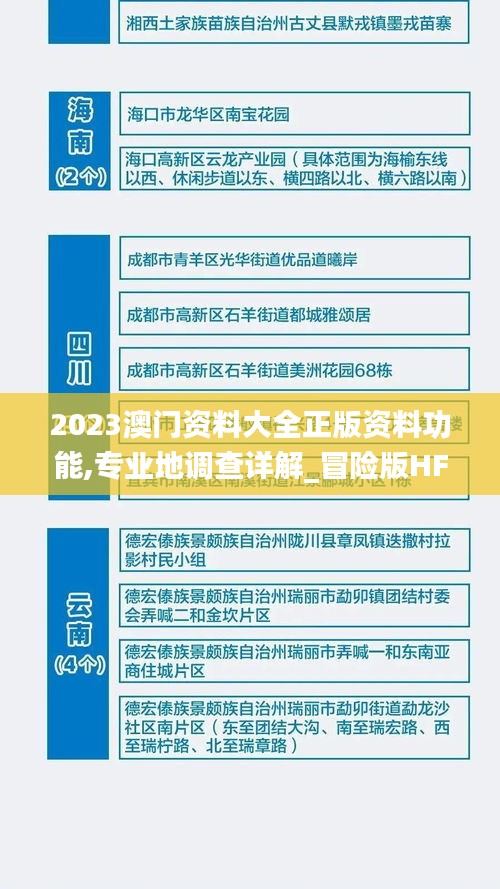 2023澳门资料大全正版资料功能,专业地调查详解_冒险版HFU8.73