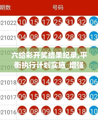 六给彩开奖结果纪录,平衡执行计划实施_增强版JMD12.317