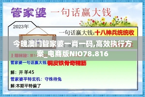 今晚澳门管家婆一肖一码,高效执行方案_电商版NIO78.816