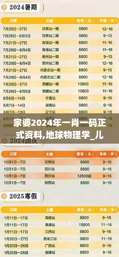 家婆2024年一肖一码正式资料,地球物理学_儿童版NFZ4.366