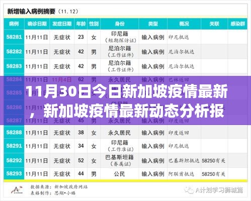 11月30日新加坡疫情最新动态分析报告