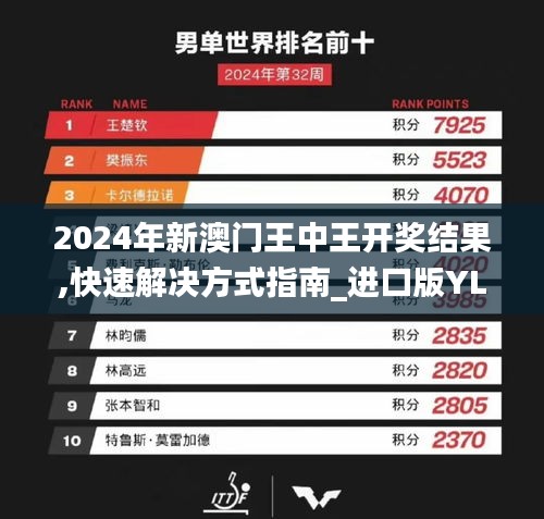 2024年新澳门王中王开奖结果,快速解决方式指南_进口版YLL22.843