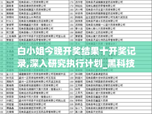 白小姐今晚开奖结果十开奖记录,深入研究执行计划_黑科技版DNE31.142