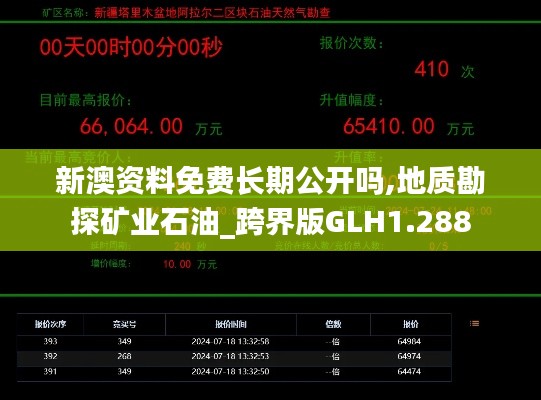 新澳资料免费长期公开吗,地质勘探矿业石油_跨界版GLH1.288