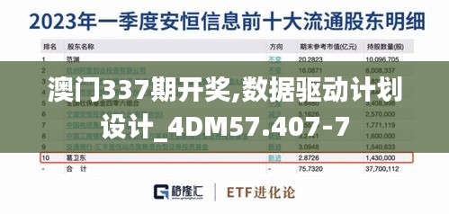 澳门337期开奖,数据驱动计划设计_4DM57.407-7