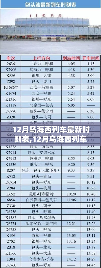 12月乌海西列车时刻表全面更新，深度评测与详细介绍