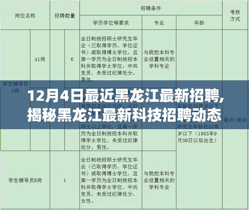 揭秘黑龙江最新科技招聘动态，引领未来科技生活潮流，全新高科技产品重磅登场招聘会盛大开启！