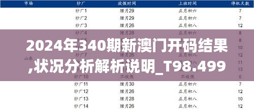 2024年340期新澳门开码结果,状况分析解析说明_T98.499-7