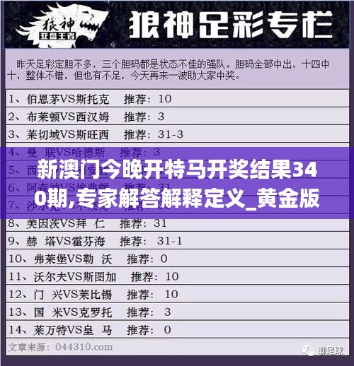 新澳门今晚开特马开奖结果340期,专家解答解释定义_黄金版96.831-1