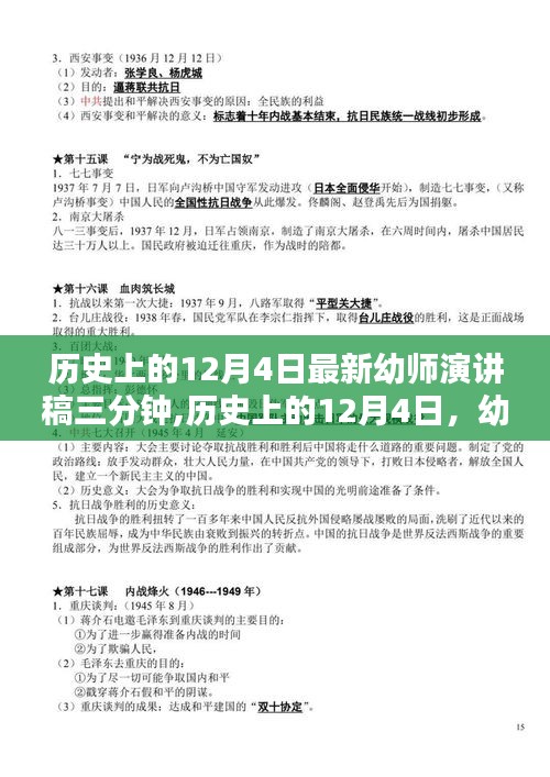 历史上的12月4日幼师三分钟精彩演讲回顾，新篇章的启示