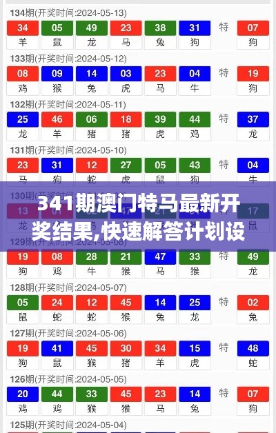 341期澳门特马最新开奖结果,快速解答计划设计_旗舰款8.525