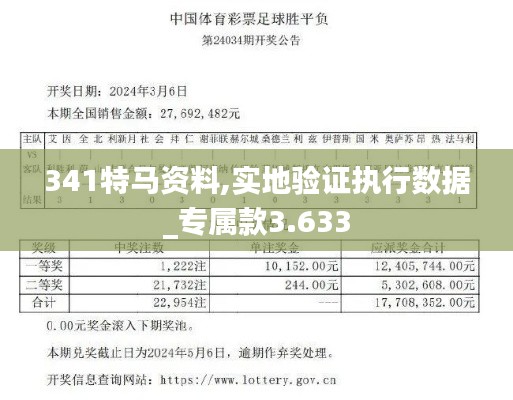 341特马资料,实地验证执行数据_专属款3.633