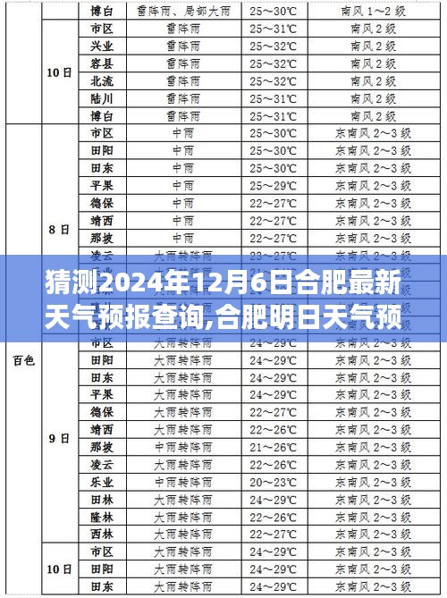 合肥天气预报最新预测，温馨约定在明日（2024年12月6日）