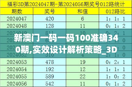 新澳门一码一码100准确340期,实效设计解析策略_3DM1.269