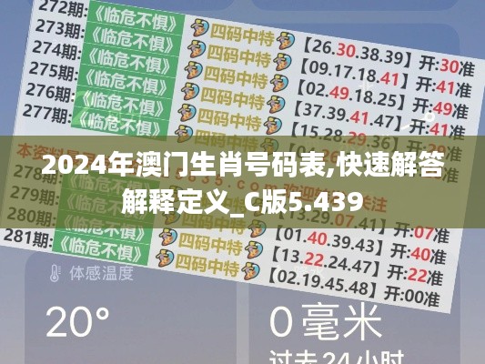 2024年澳门生肖号码表,快速解答解释定义_C版5.439