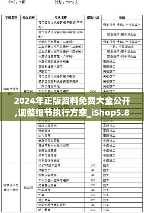 2024年正版资料免费大全公开,调整细节执行方案_iShop5.820