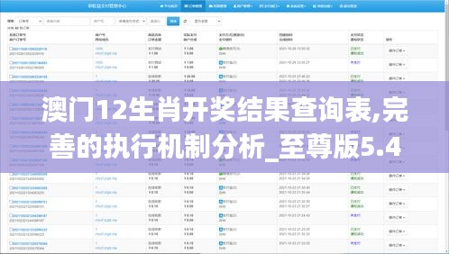 澳门12生肖开奖结果查询表,完善的执行机制分析_至尊版5.460