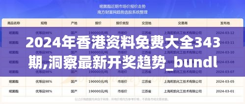 2024年香港资料免费大全343期,洞察最新开奖趋势_bundle7.970