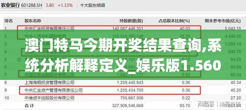 澳门特马今期开奖结果查询,系统分析解释定义_娱乐版1.560