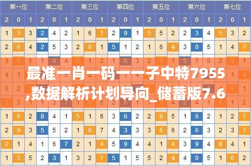 最准一肖一码一一子中特7955,数据解析计划导向_储蓄版7.691