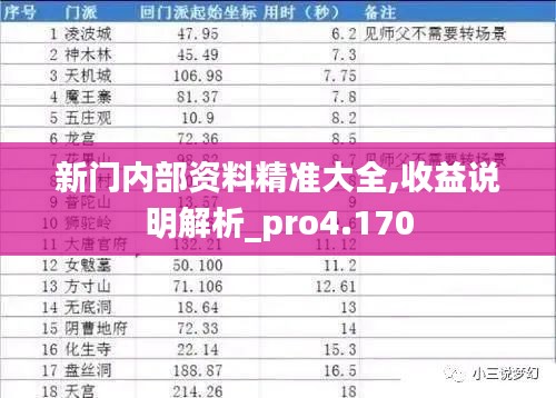 新门内部资料精准大全,收益说明解析_pro4.170