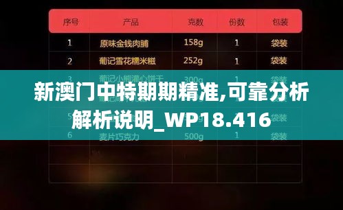 新澳门中特期期精准,可靠分析解析说明_WP18.416