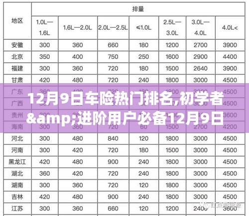 12月9日车险热门排名指南，初学者与进阶用户必备，轻松选购车险服务