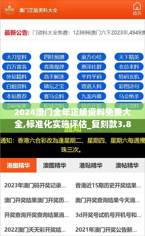 2024澳门全年正版资料免费大全,标准化实施评估_复刻款3.808