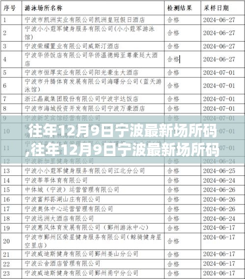 往年12月9日宁波最新场所码，城市通行的新方式解锁