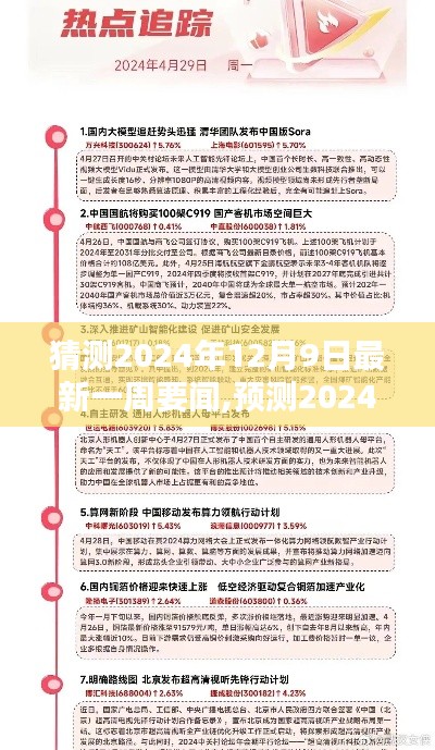 预测2024年12月9日最新一周要闻概览