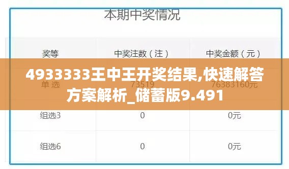 4933333王中王开奖结果,快速解答方案解析_储蓄版9.491