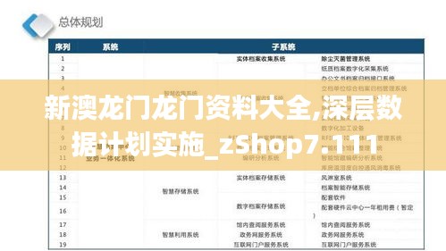 新澳龙门龙门资料大全,深层数据计划实施_zShop7.111