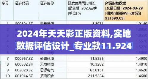 2024年天天彩正版资料,实地数据评估设计_专业款11.924